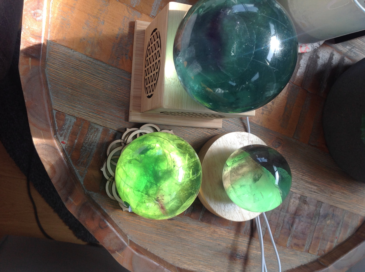 GREEN FLUORITE SPHERES