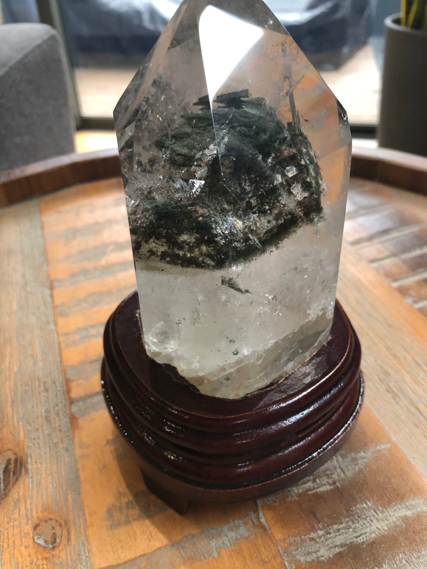 GARDEN QUARTZ TOWER(S) WITH WOODEN STAND(S)