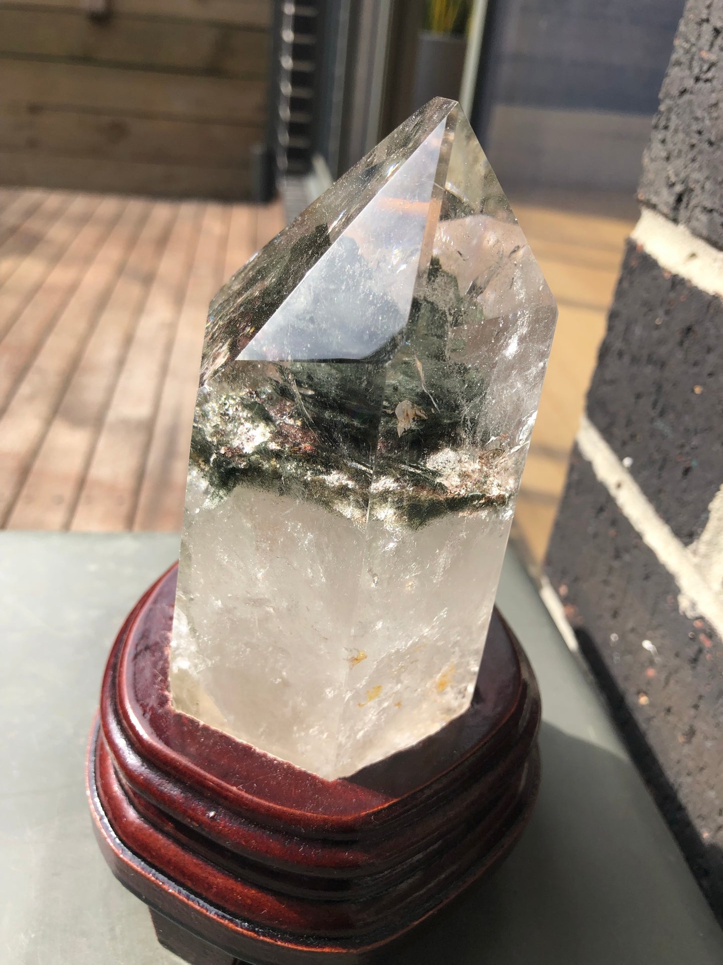 GARDEN QUARTZ TOWER(S) WITH WOODEN STAND(S)