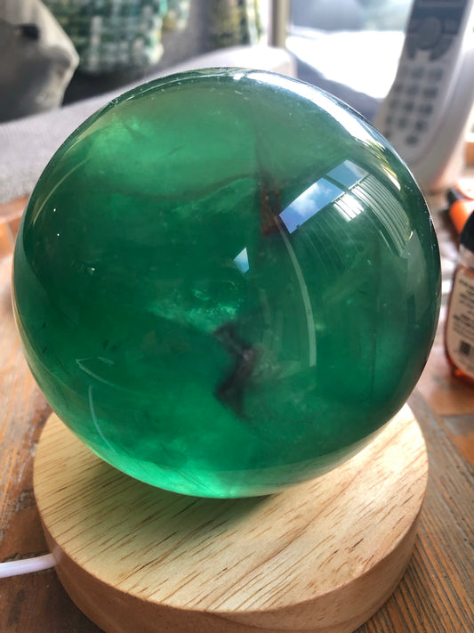 GREEN FLUORITE SPHERES