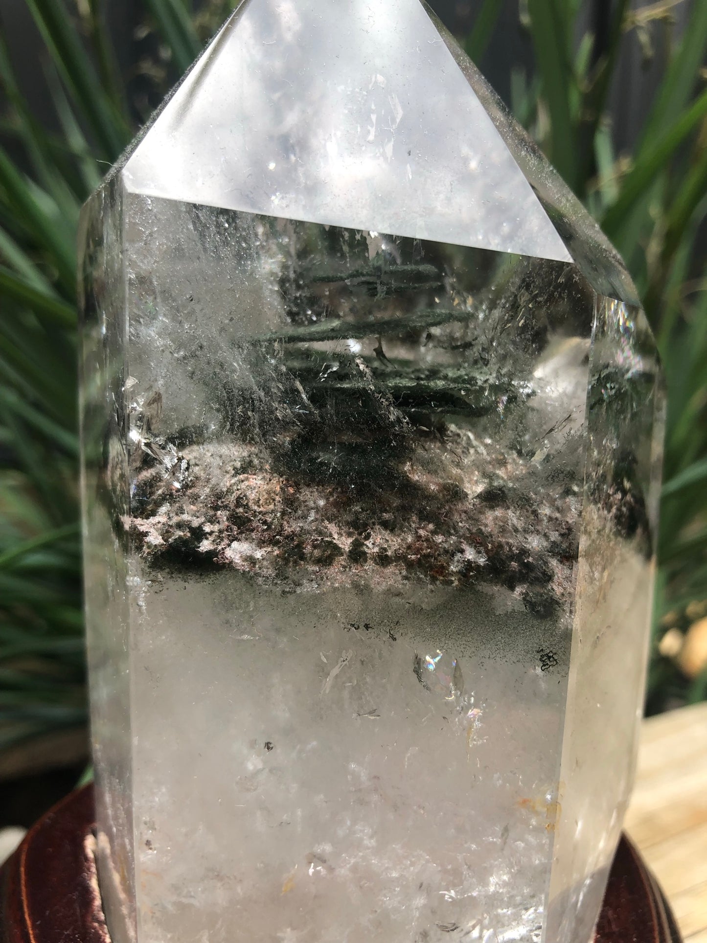 GARDEN QUARTZ TOWER(S) WITH WOODEN STAND(S)