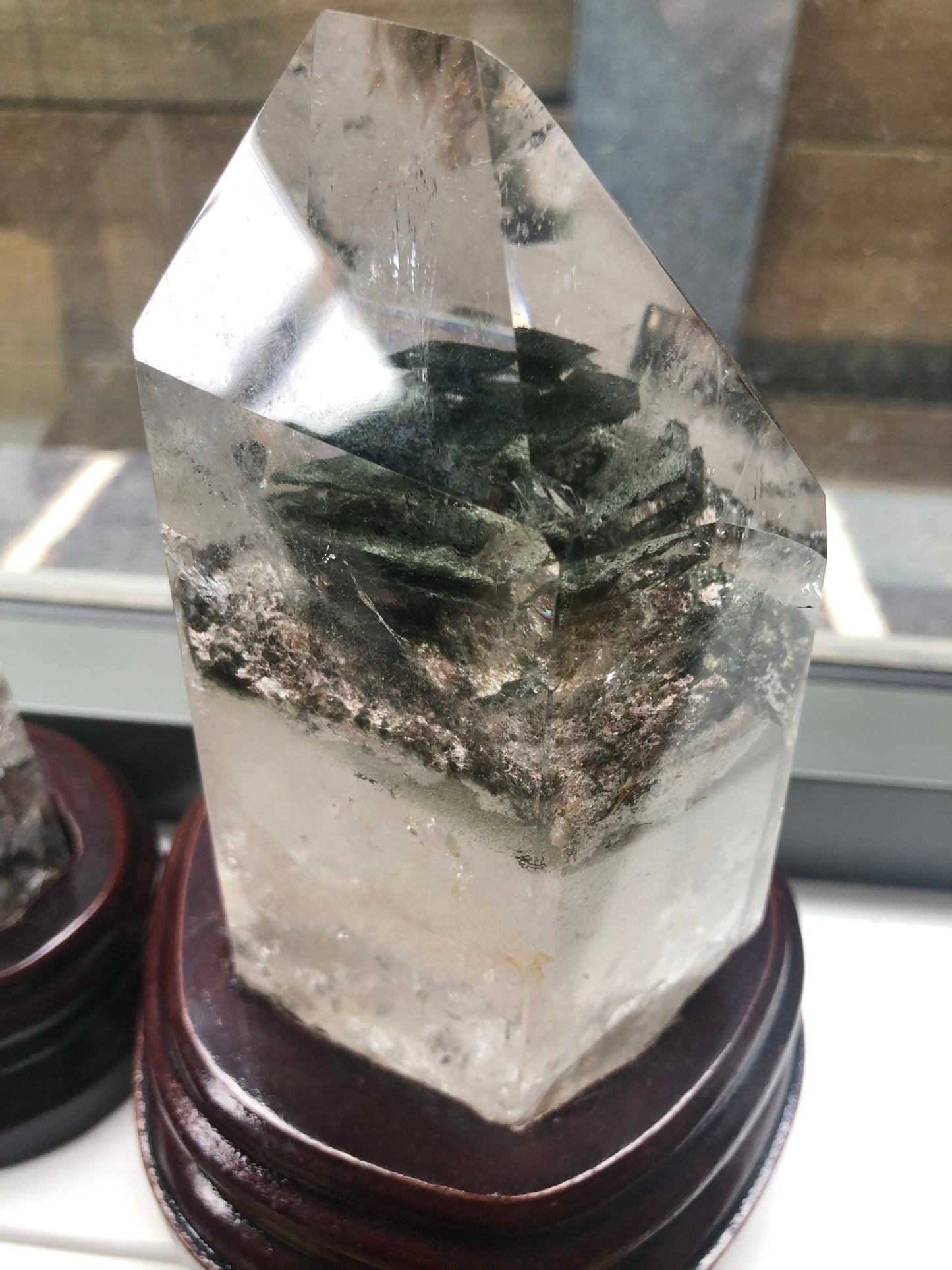 GARDEN QUARTZ TOWER(S) WITH WOODEN STAND(S)