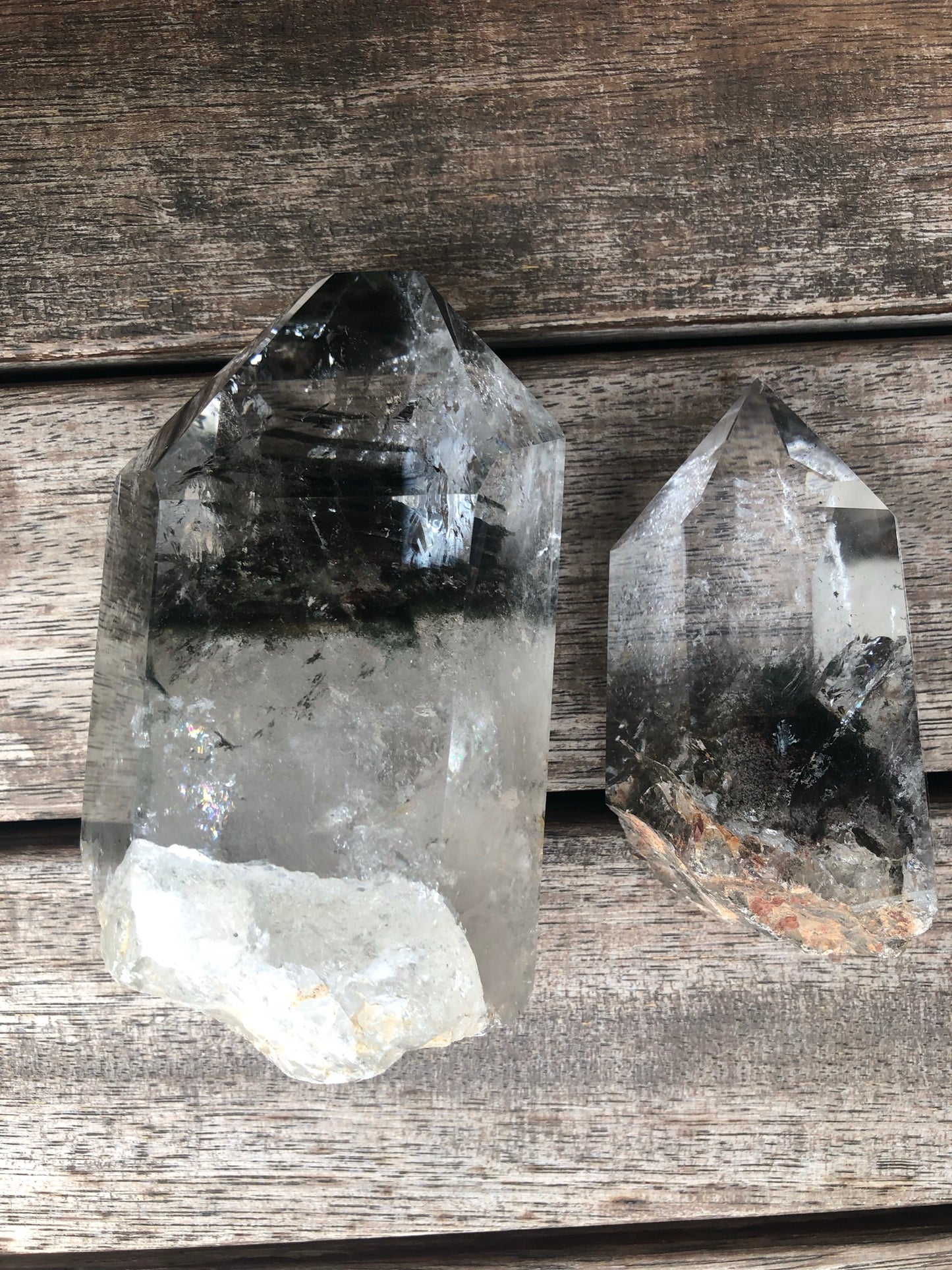GARDEN QUARTZ TOWER(S) WITH WOODEN STAND(S)