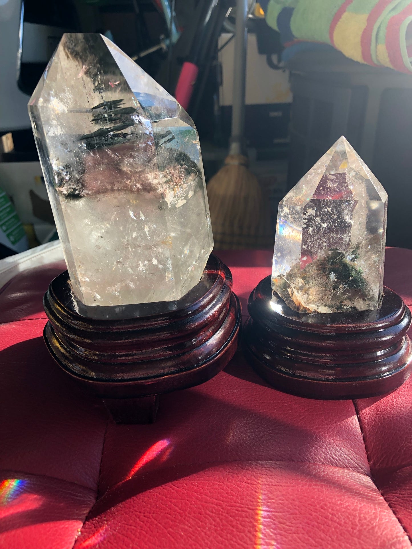 GARDEN QUARTZ TOWER(S) WITH WOODEN STAND(S)