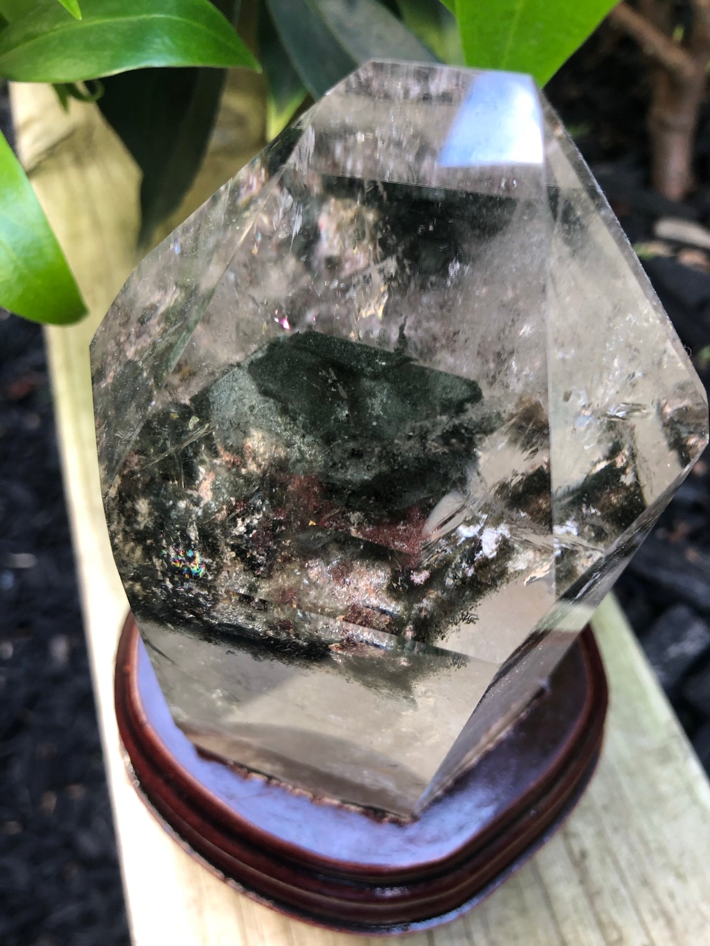 GARDEN QUARTZ TOWER(S) WITH WOODEN STAND(S)