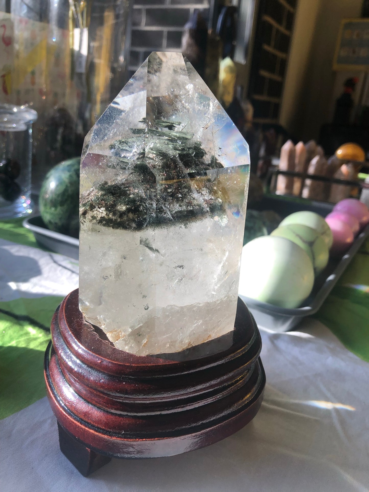 GARDEN QUARTZ TOWER(S) WITH WOODEN STAND(S)