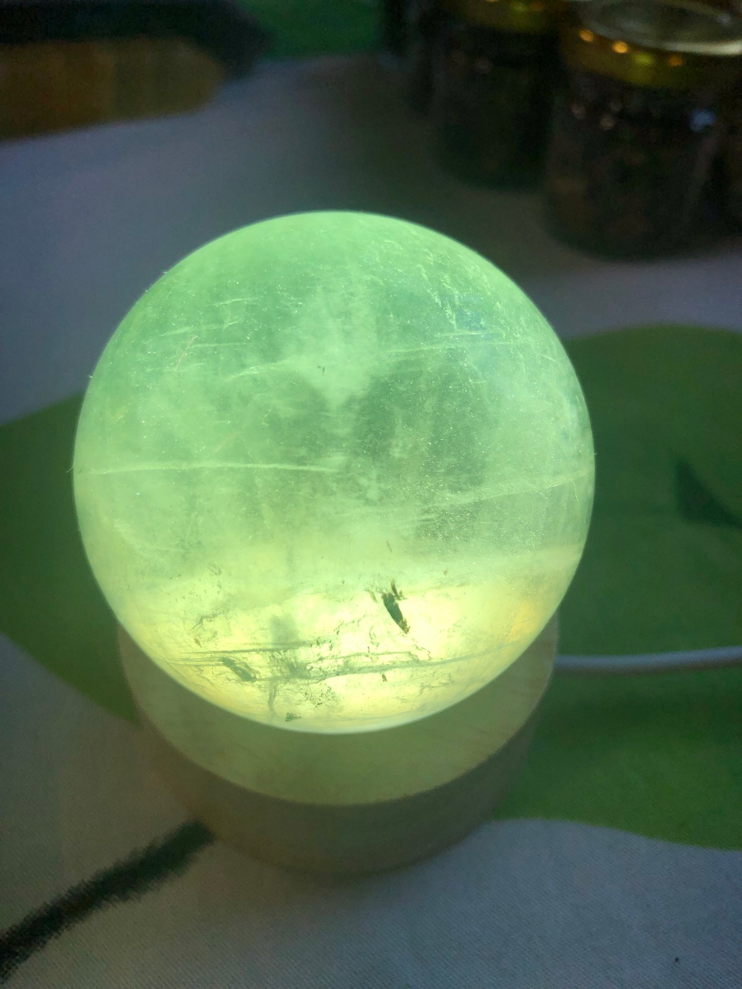 GREEN FLUORITE SPHERES