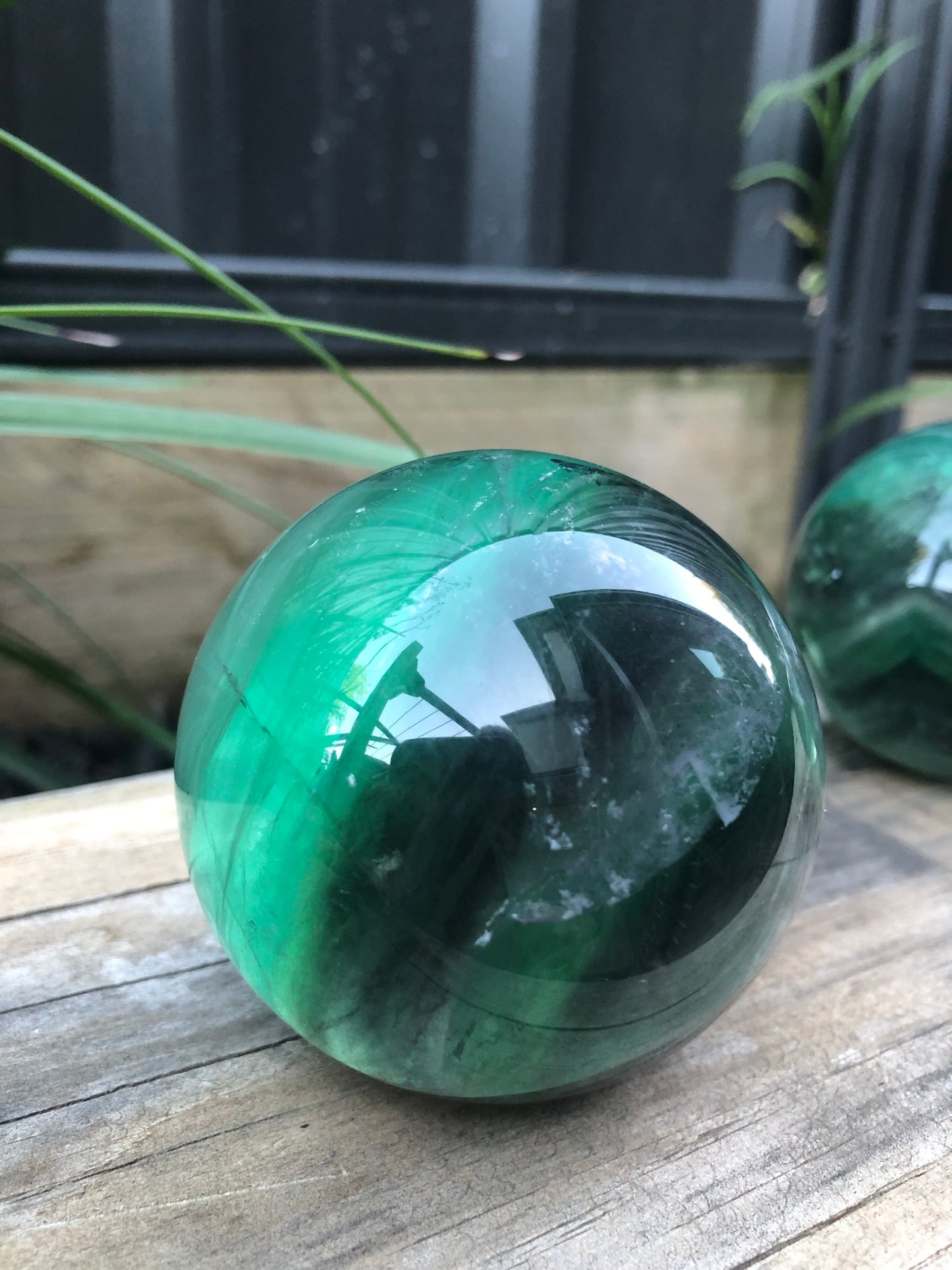GREEN FLUORITE SPHERES