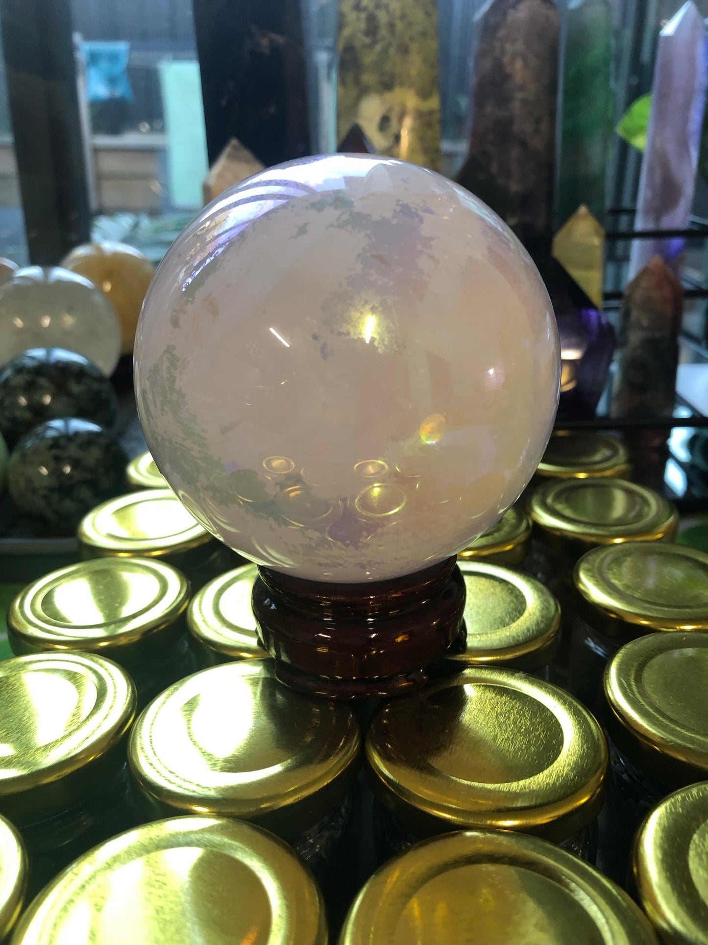 AURA ROSE QUARTZ SPHERE