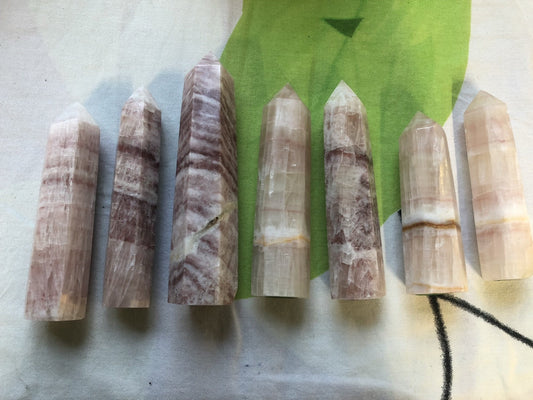 PINK BANDED CALCITE POINTS