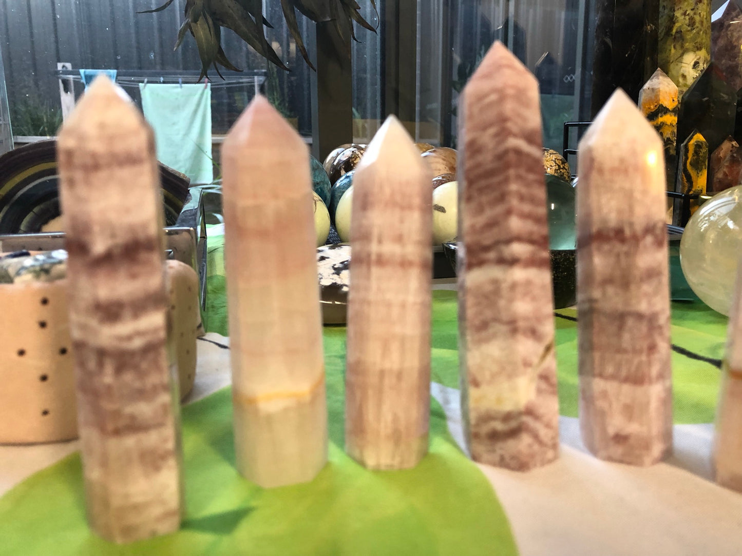PINK BANDED CALCITE POINTS