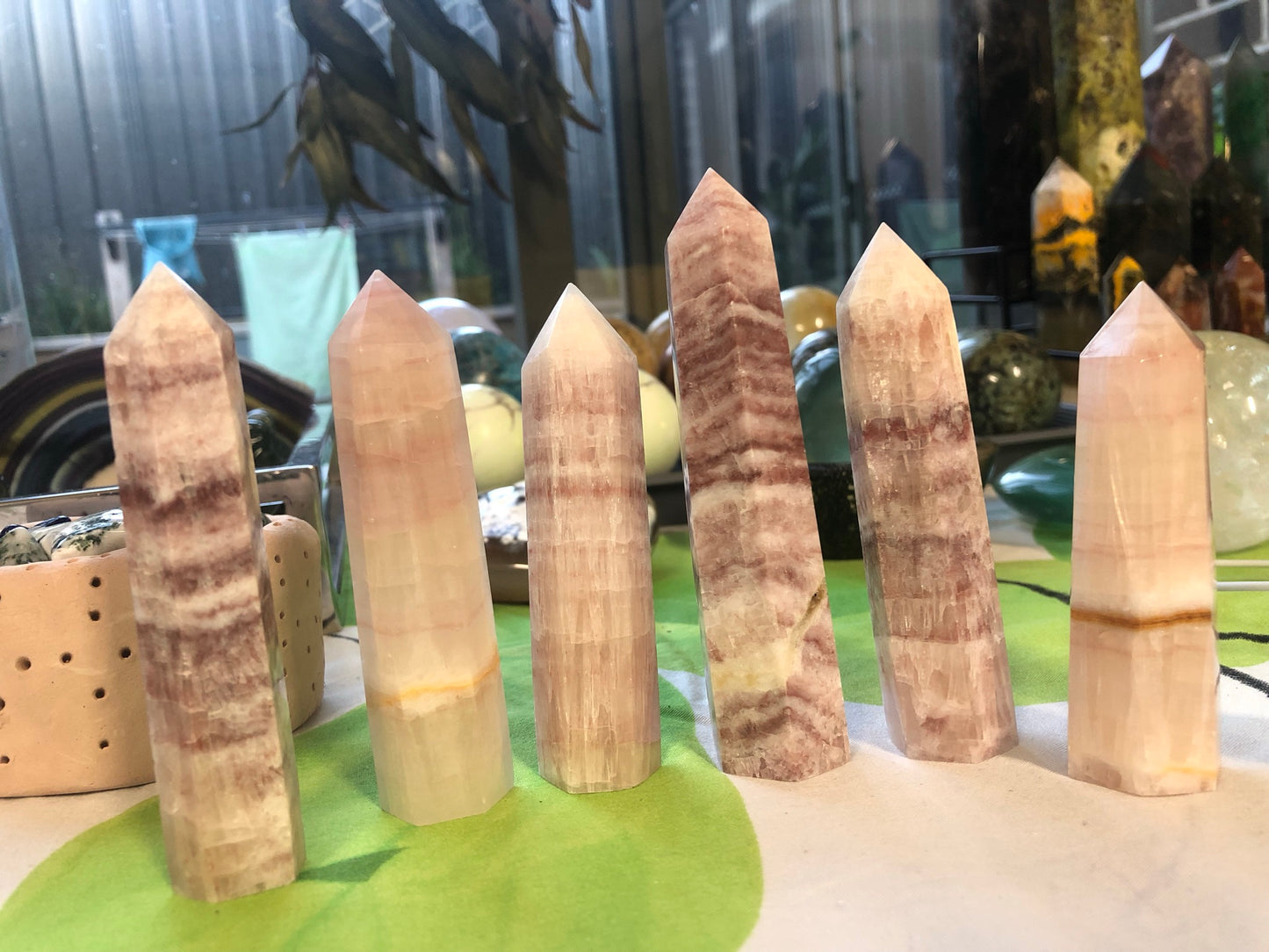 PINK BANDED CALCITE POINTS