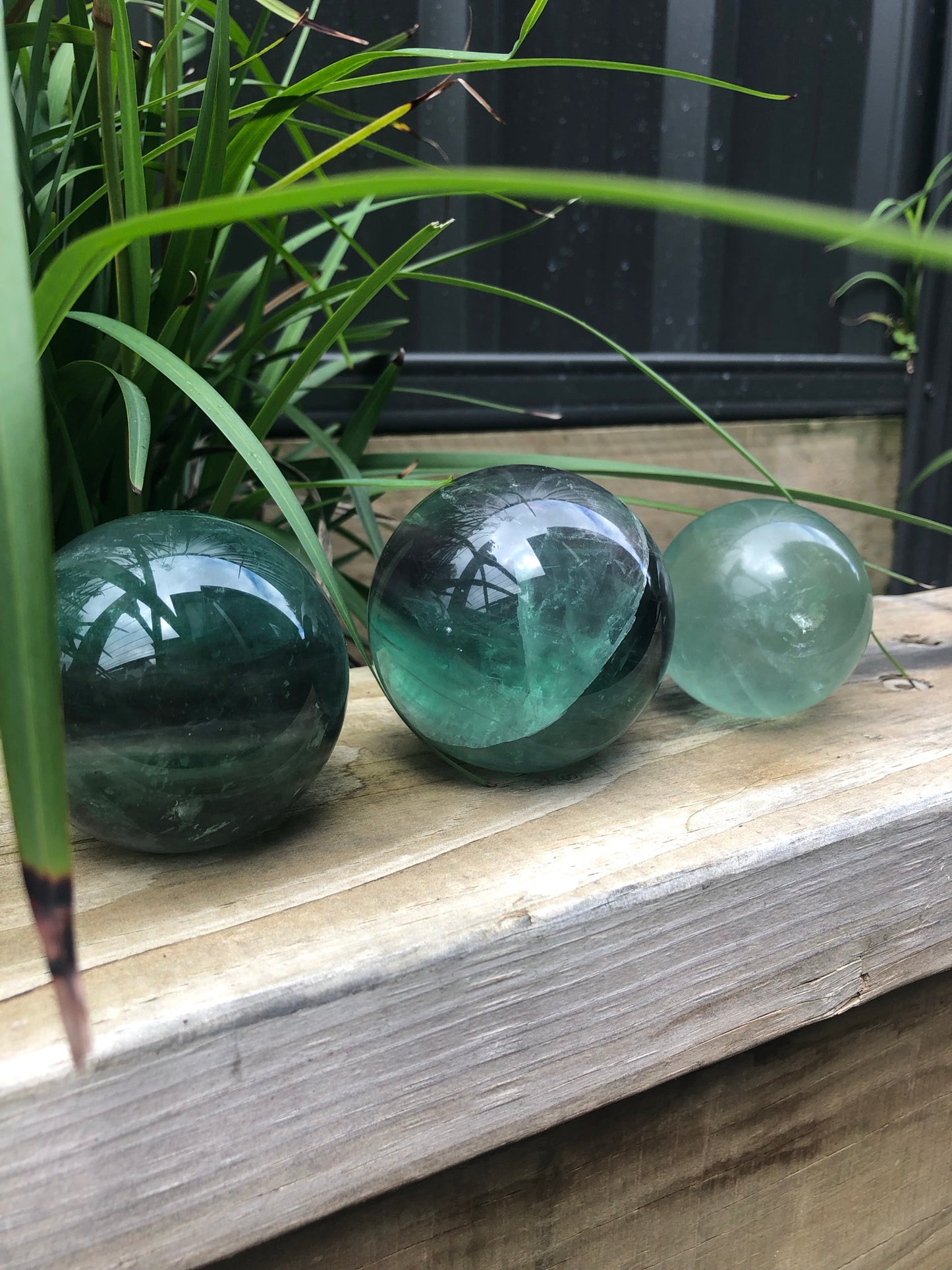 GREEN FLUORITE SPHERES