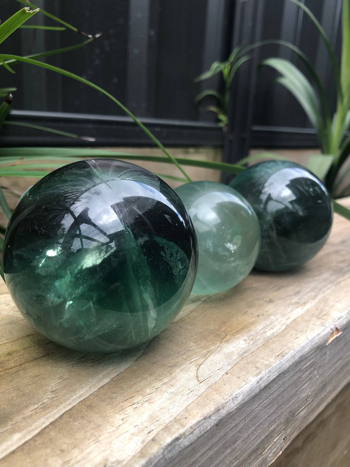 GREEN FLUORITE SPHERES
