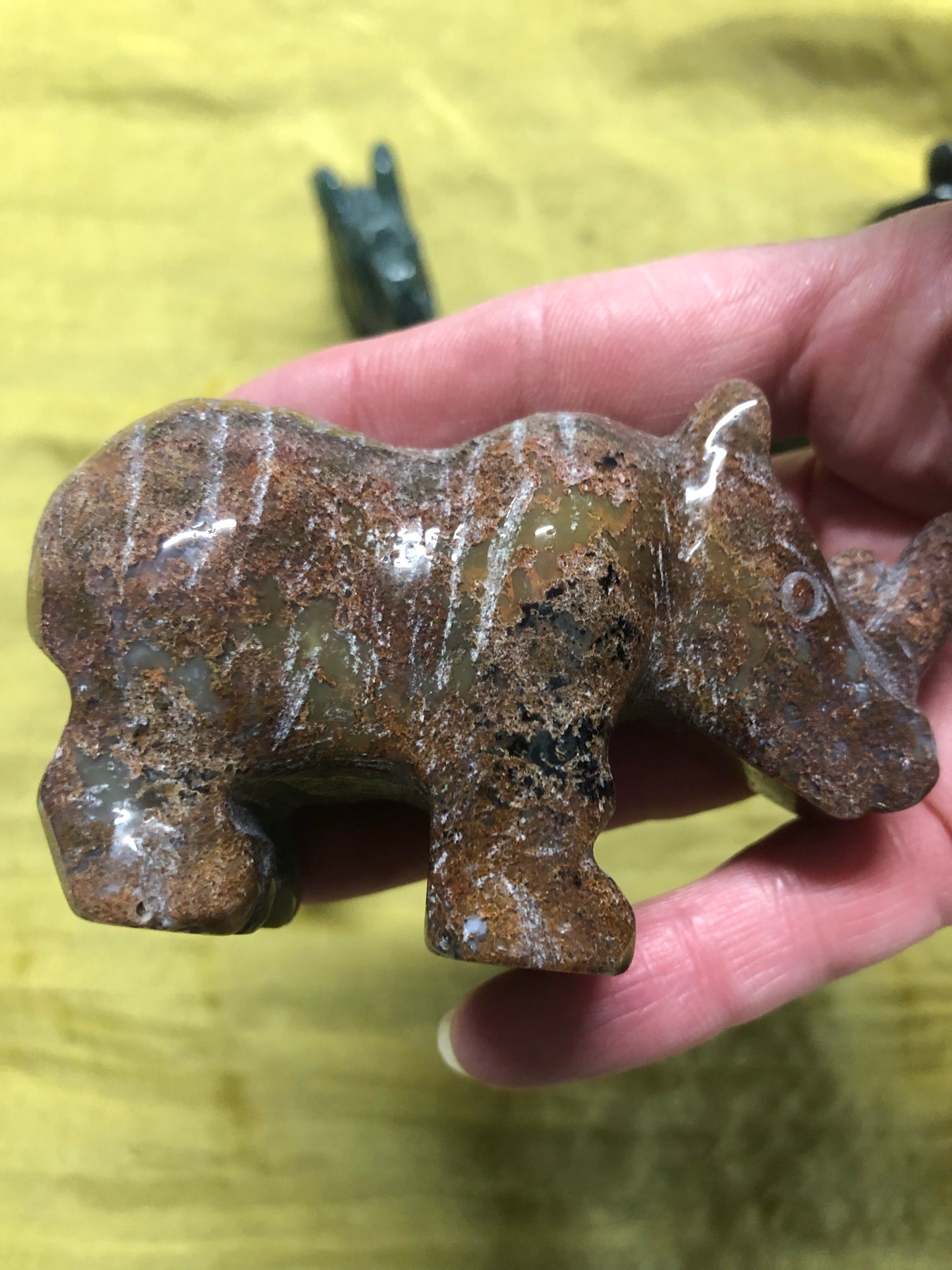 MOSS AGATE ELEPHANTS