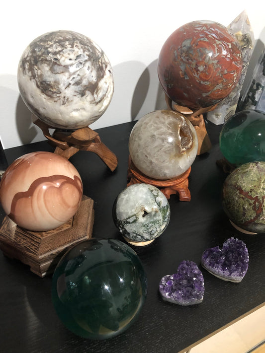 RED WOOD STRIPED JASPER SPHERE