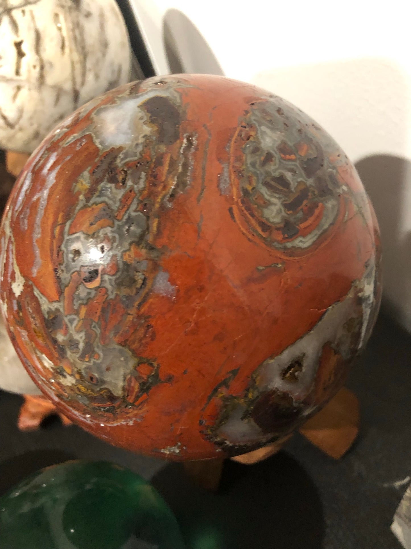 WARRING STATES RED AGATE SPHERE (EXTRA LARGE)