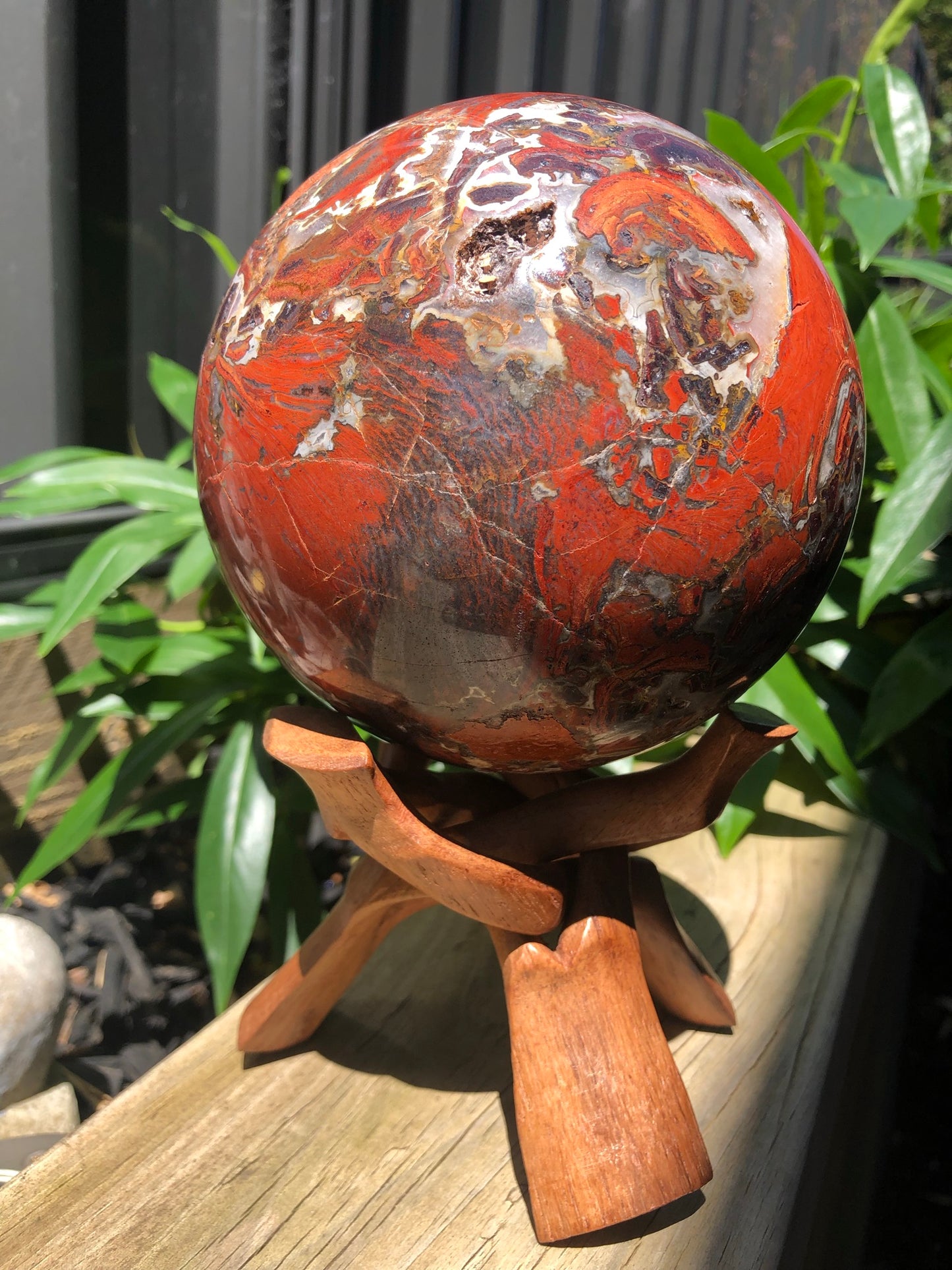 WARRING STATES RED AGATE SPHERE (EXTRA LARGE)