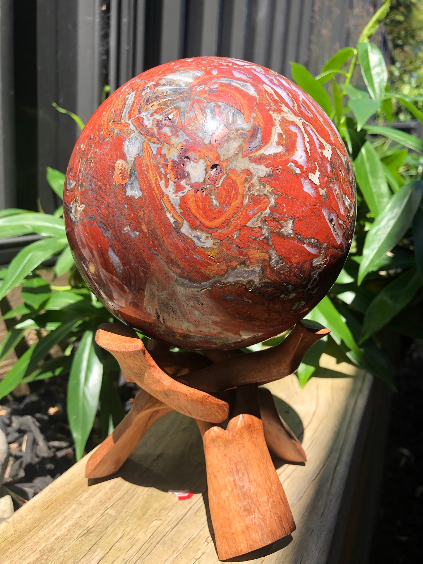 WARRING STATES RED AGATE SPHERE (EXTRA LARGE)