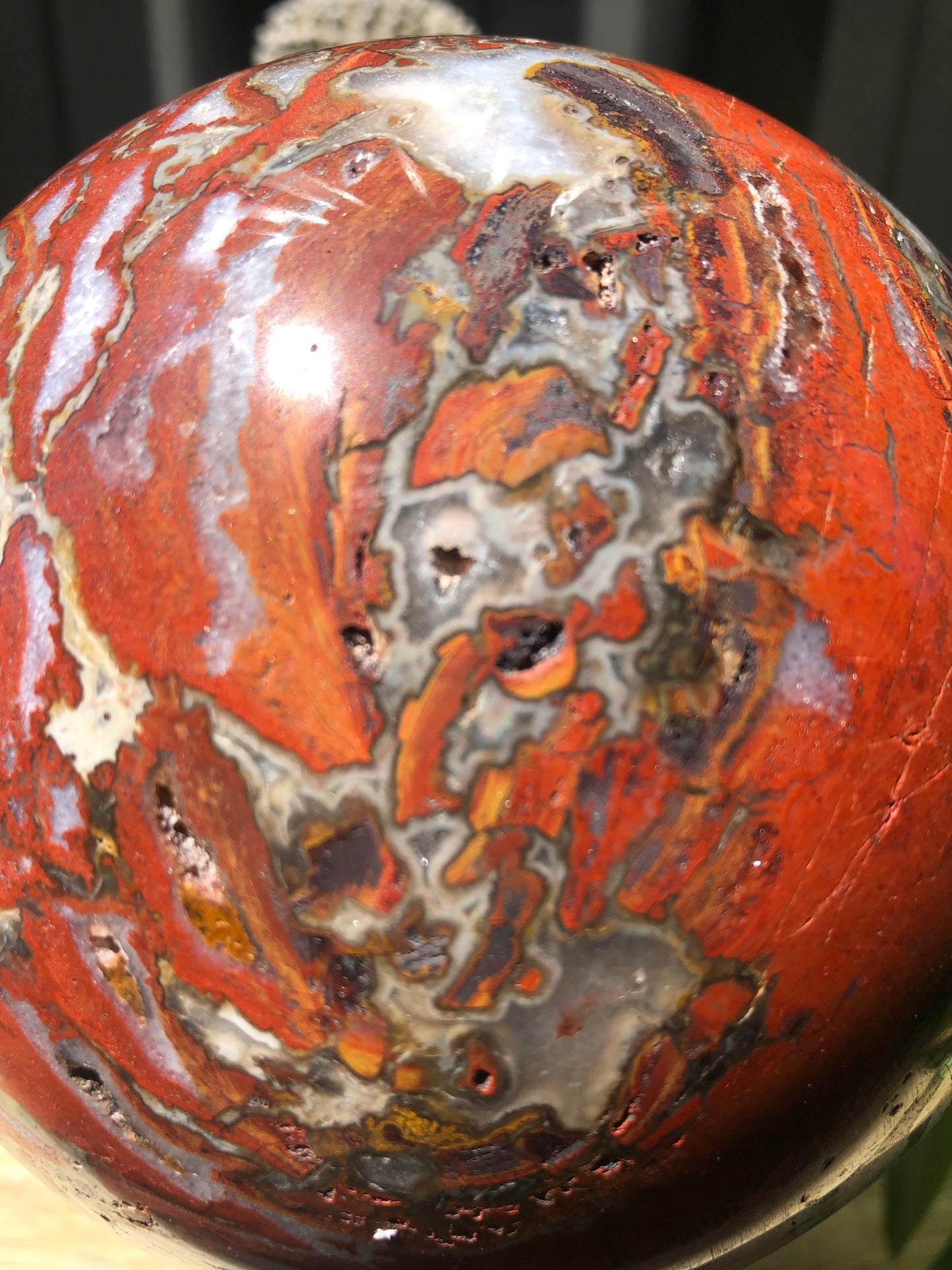 WARRING STATES RED AGATE SPHERE (EXTRA LARGE)