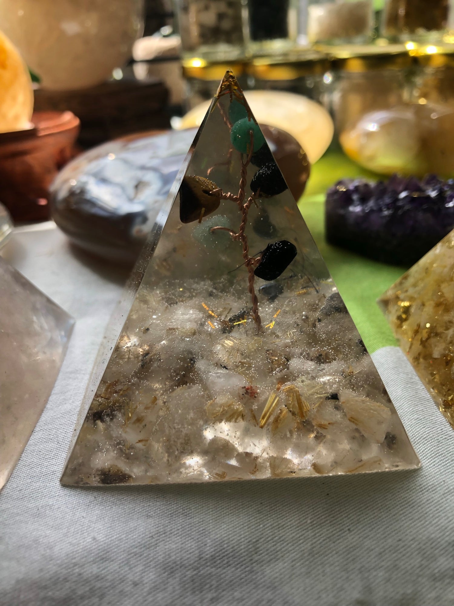 Moonstone with a gorgeous mini Tree of Life