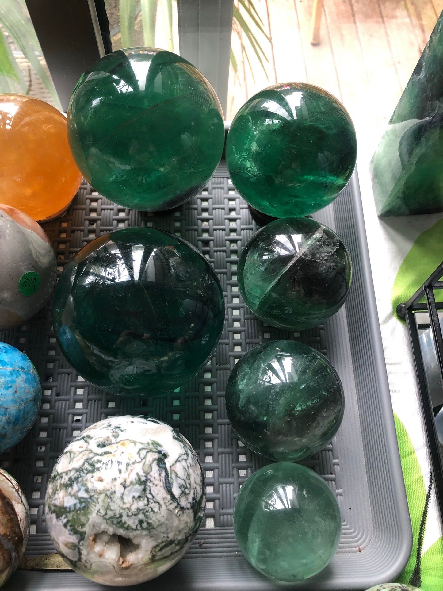 GREEN FLUORITE SPHERES
