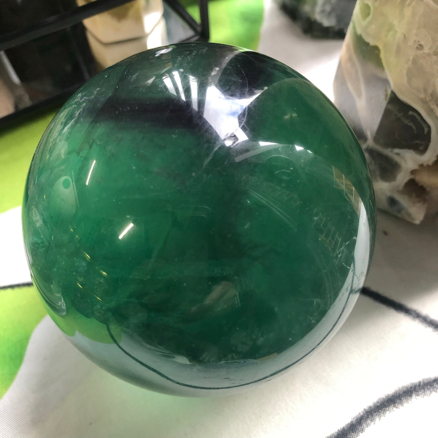 GREEN FLUORITE SPHERES