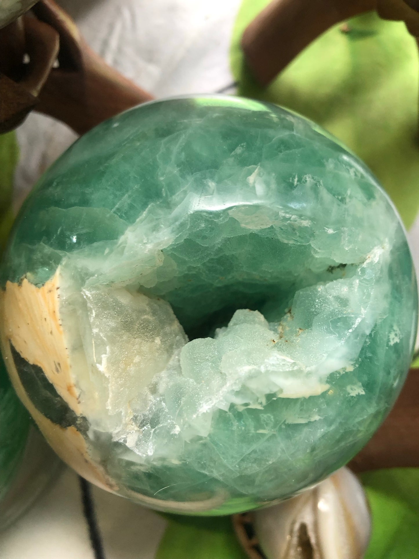GREEN FLUORITE SPHERES