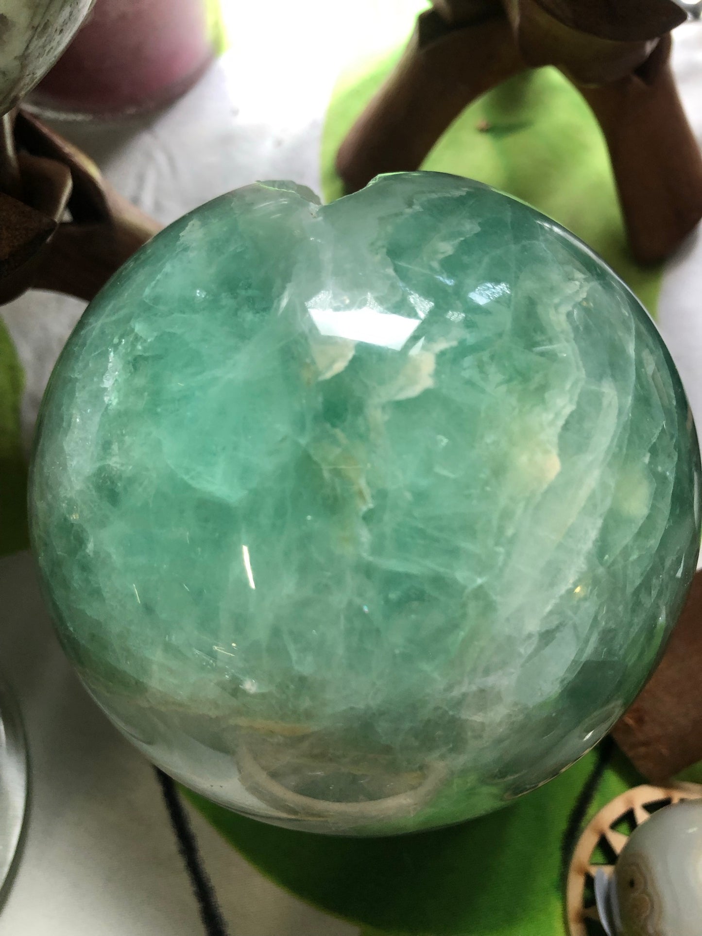 GREEN FLUORITE SPHERES