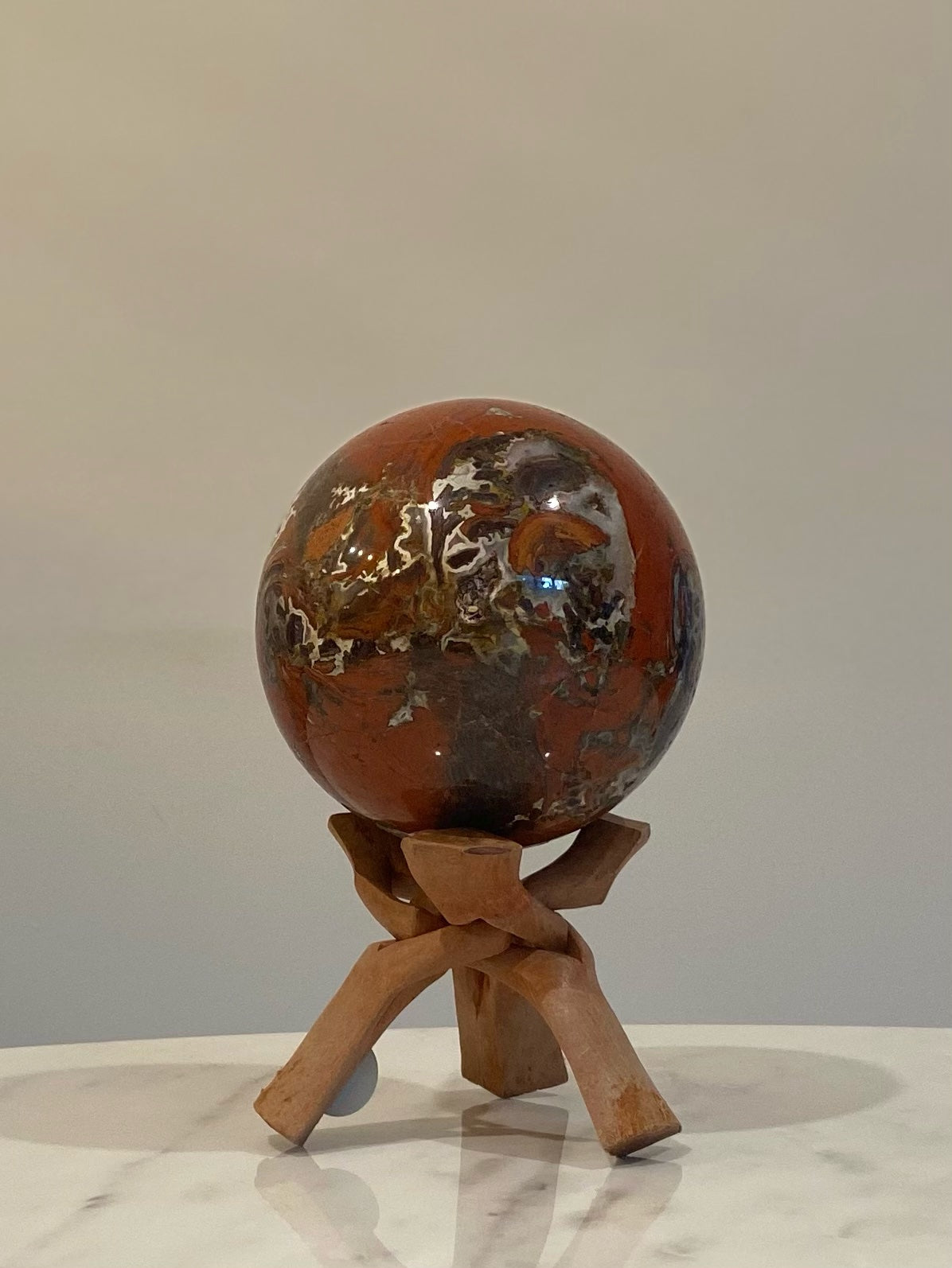 WARRING STATES RED AGATE SPHERE (EXTRA LARGE)