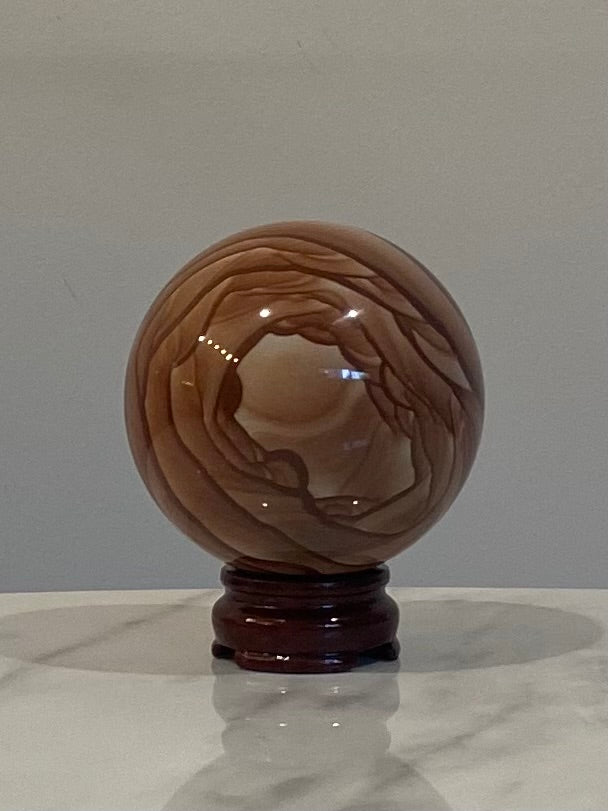 RED WOOD STRIPED JASPER SPHERE