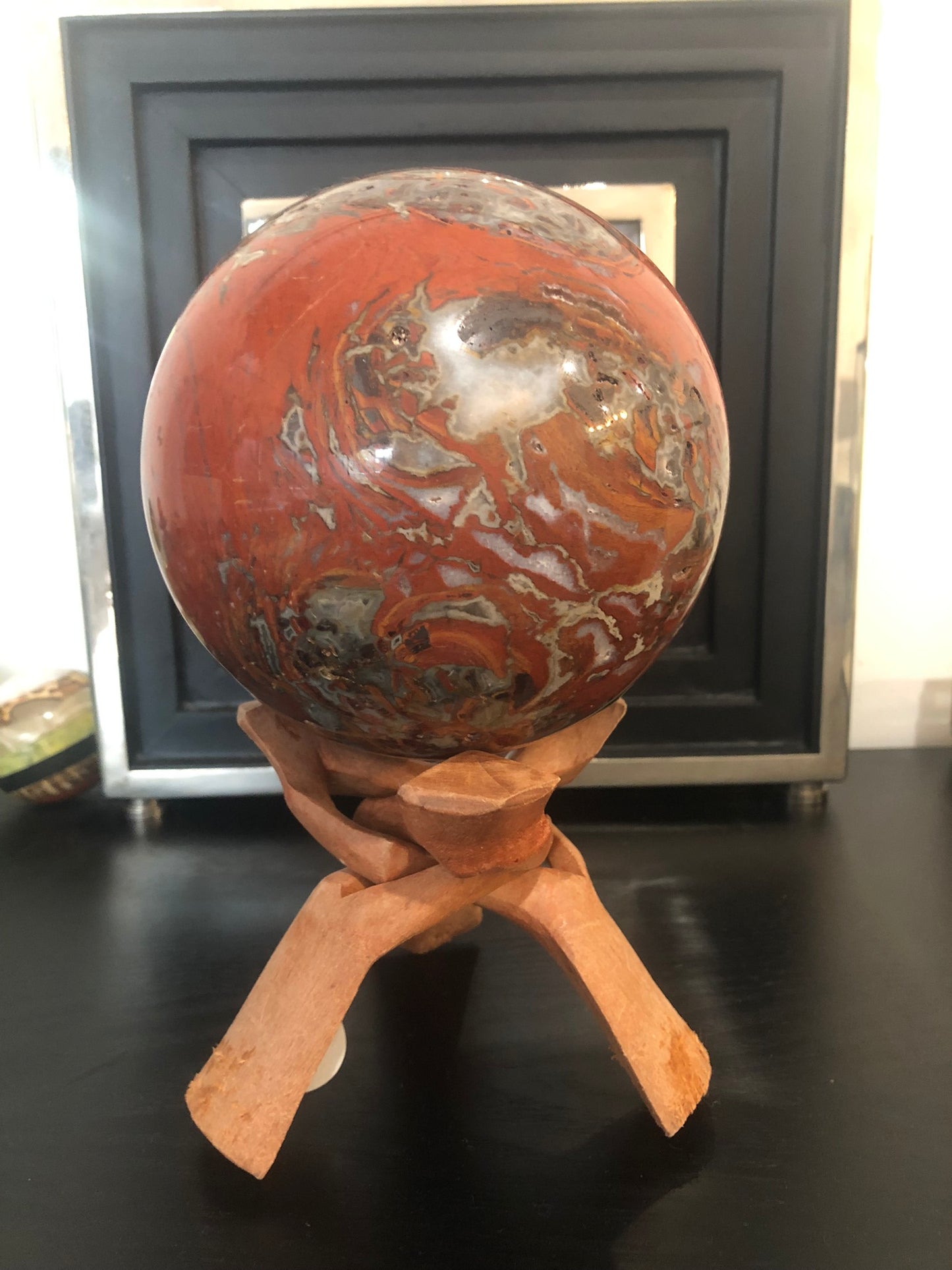 WARRING STATES RED AGATE SPHERE (EXTRA LARGE)