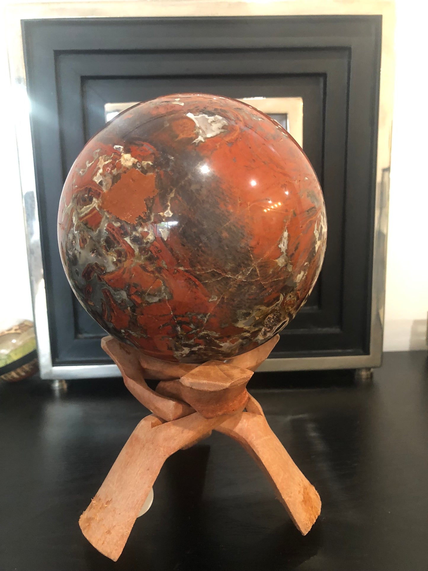 WARRING STATES RED AGATE SPHERE (EXTRA LARGE)