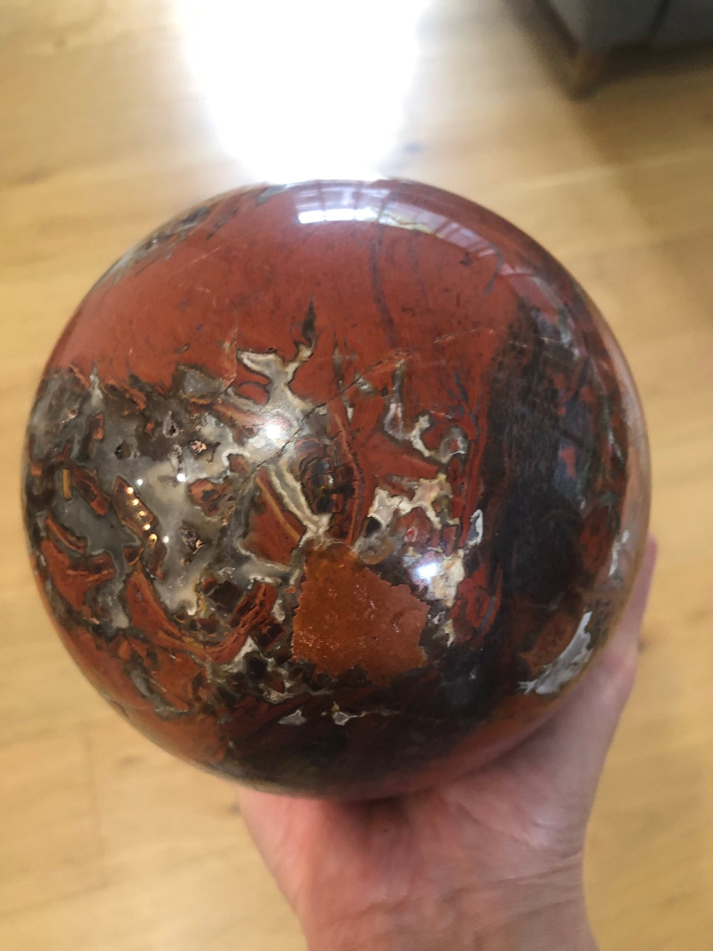 WARRING STATES RED AGATE SPHERE (EXTRA LARGE)