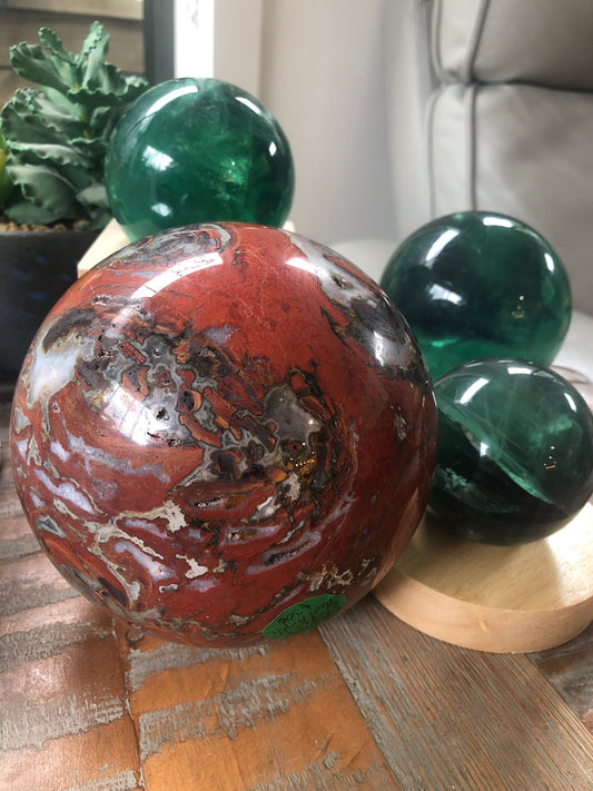 WARRING STATES RED AGATE SPHERE (EXTRA LARGE)