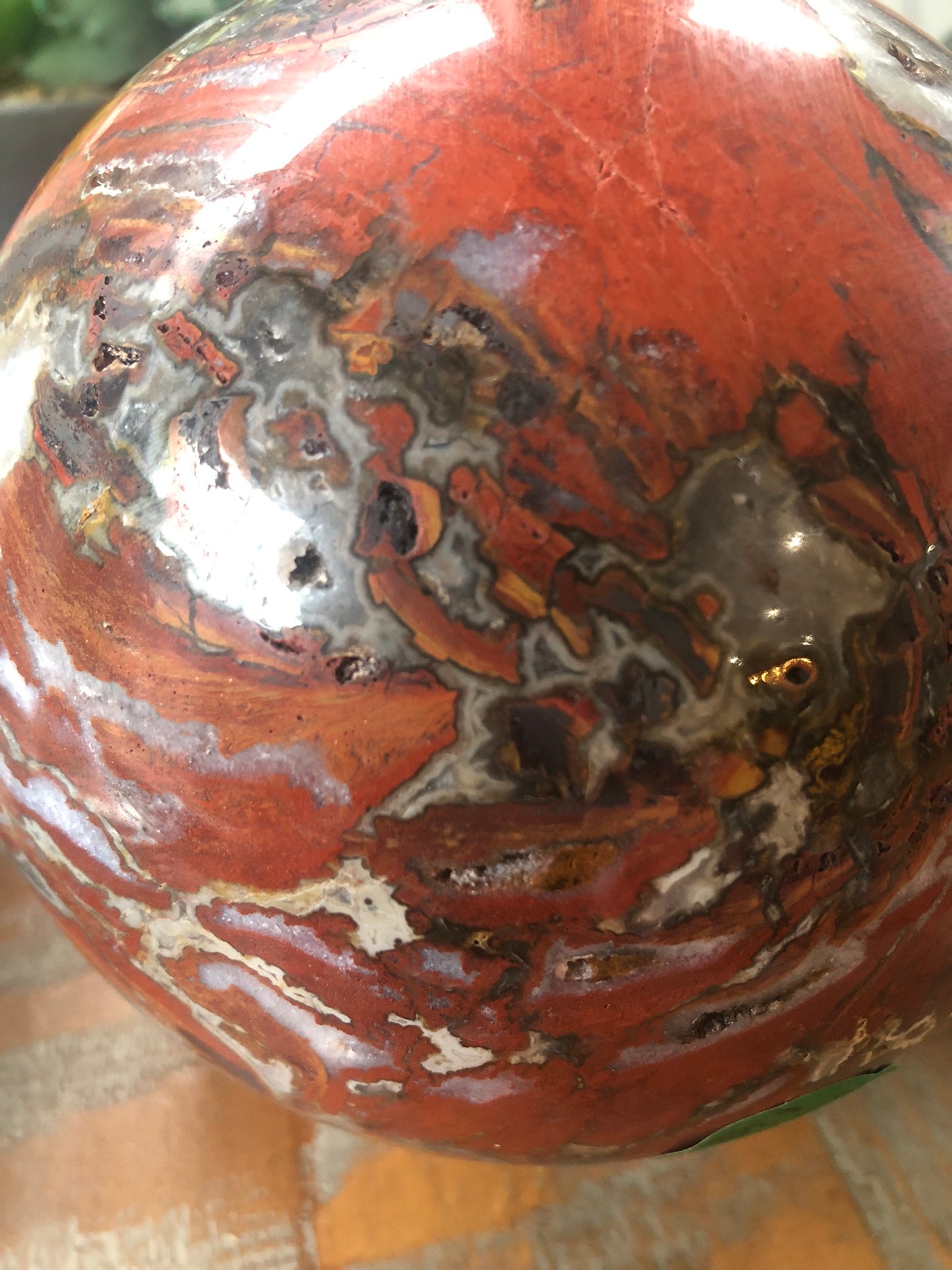 WARRING STATES RED AGATE SPHERE (EXTRA LARGE)