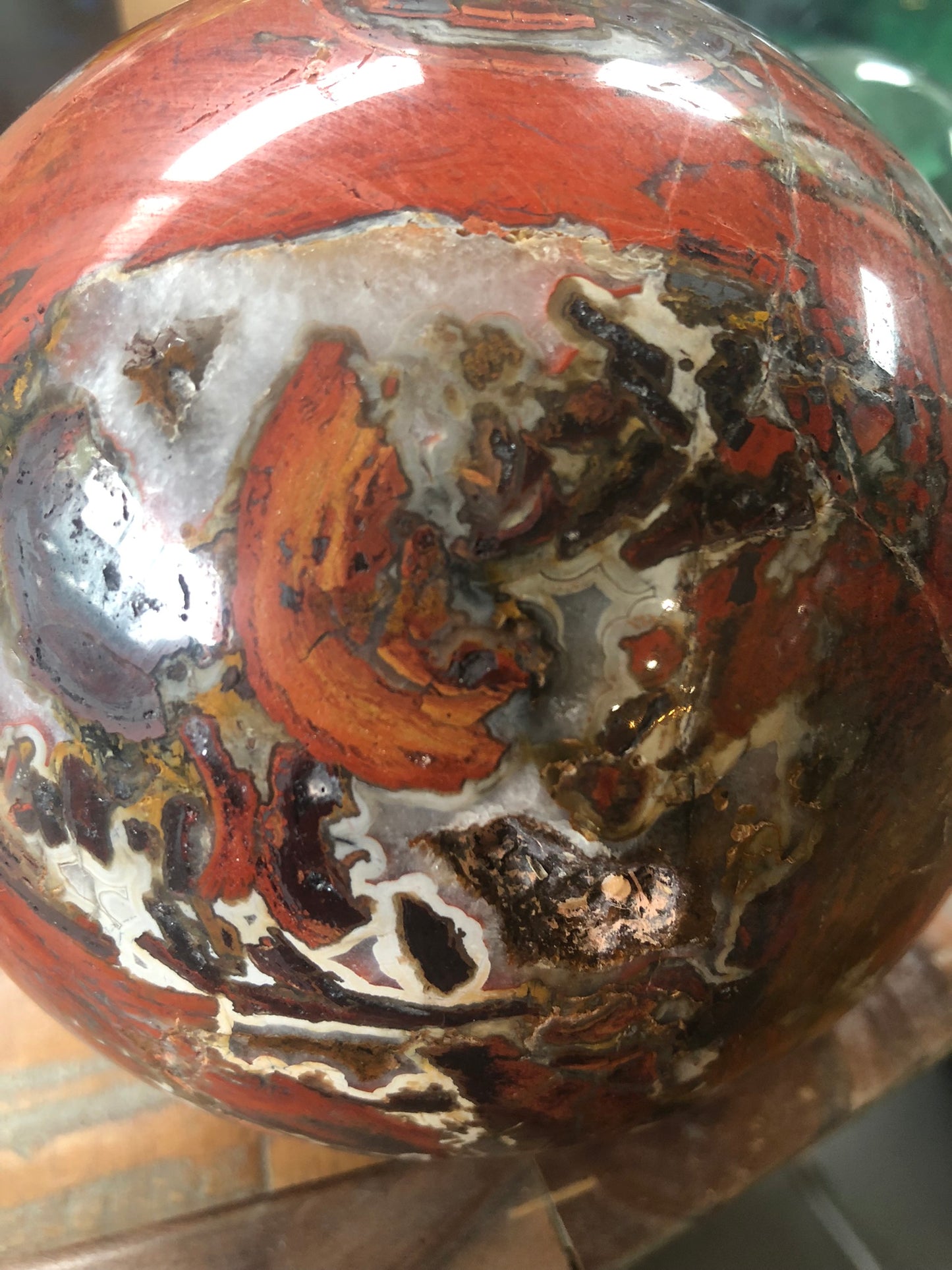 WARRING STATES RED AGATE SPHERE (EXTRA LARGE)