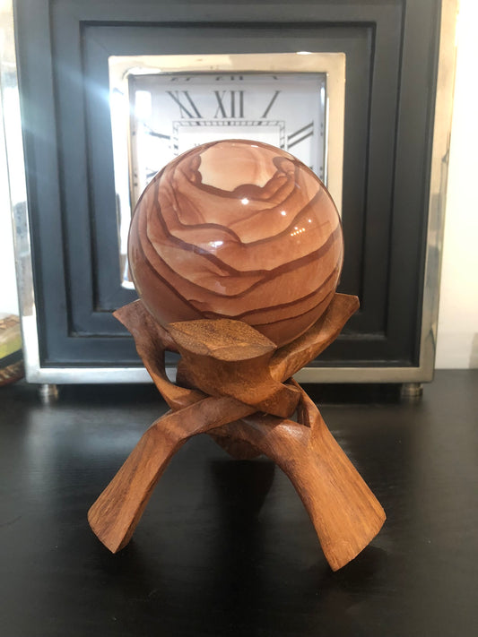 RED WOOD STRIPED JASPER SPHERE