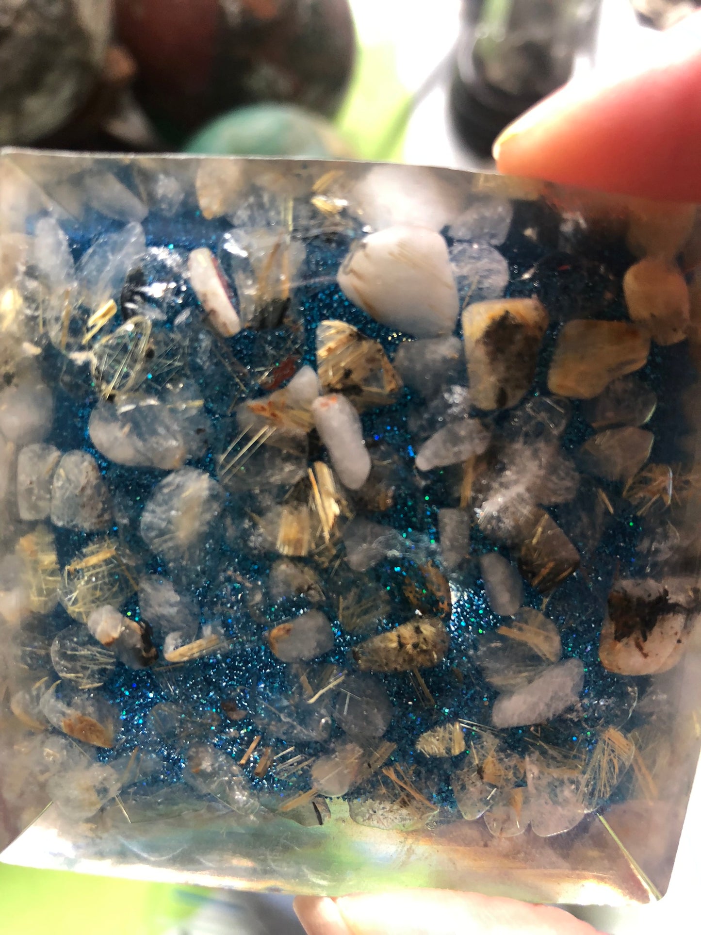 Believe this sphere has Moonstone in its base 