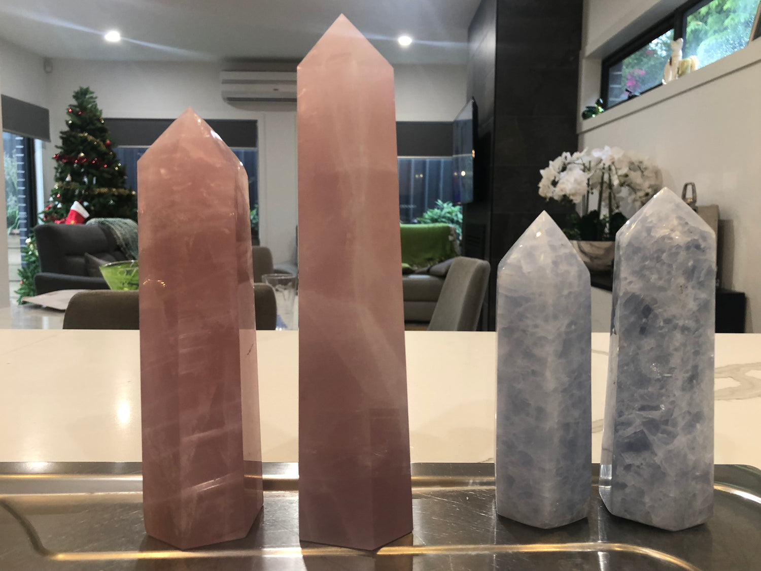 Shown here with smaller Blue Kyanite towers (also available to purchase)