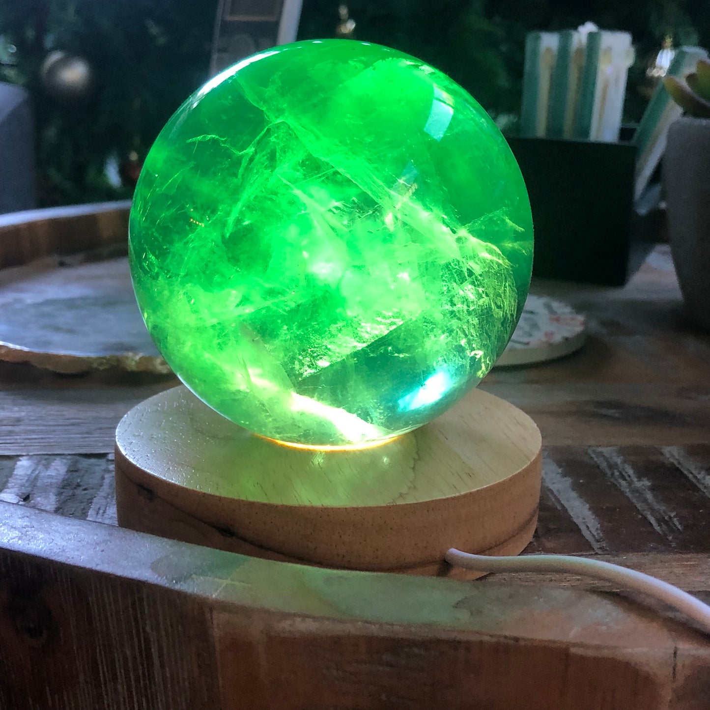 GREEN FLUORITE SPHERES